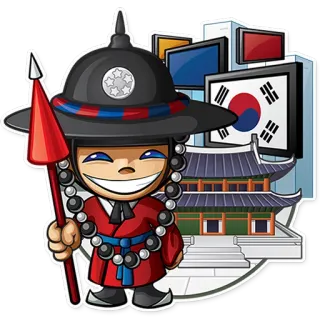 🇰🇷 Korean, guard, culture, flag, south korea, heritage telegram sticker