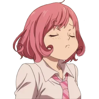 😤 Anime, Chica, Pelo rosa, Dibujos animados, Personaje telegram sticker