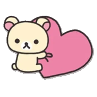 💖 Rilakkuma Rilakkuma, bear, kawaii, cute, heart, cartoon telegram sticker
