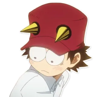 😍 anime, character, red hat, cartoon telegram sticker