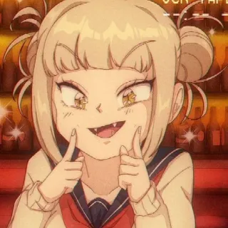 😗 Himiko Toga My Hero Academia UCK TAP アニメ, トガ, 僕のヒーローアカデミア, ヒロアカ, ヴィラン, 不快 telegram sticker