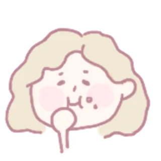 🤢 Desenho animado, Fofo, Menina, Rosto, Comendo, Sticker telegram sticker