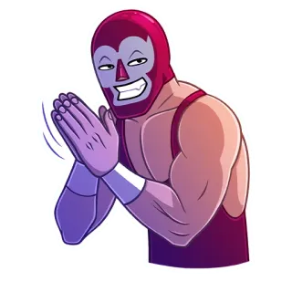 😈 борец, лучадор, маска, мультфильм, спорт, персонаж, мужчина whatsapp sticker