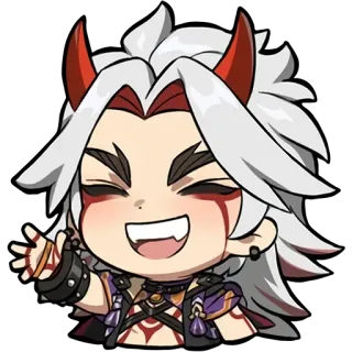 👋 Arataki Itto Genshin Impact อนิเมะ, เกม, ตัวละคร, ปีศาจ, เขา, อาราตากิ อิตโตะ, เก็นชิน อิมแพ็ค telegram sticker