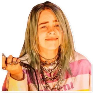 🥴 Billie Eilish Билли Айлиш, певица, музыкант, поп-звезда, знаменитость, музыка telegram sticker