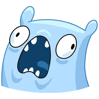 😱 monster, kartun, lucu, teriakan, kejutan, komik whatsapp sticker