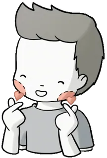 ❤ cartoon, cute, love, finger heart, korean heart telegram sticker