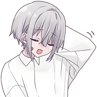 🤭 anime, character, boy, sleepy, bored, cute telegram sticker