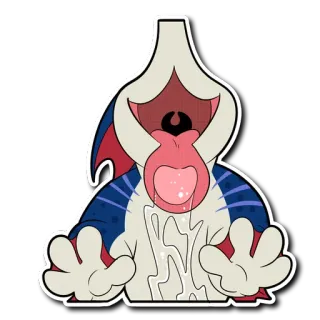 👅 cartoon, monster, creature, tongue, open mouth, digital art telegram sticker