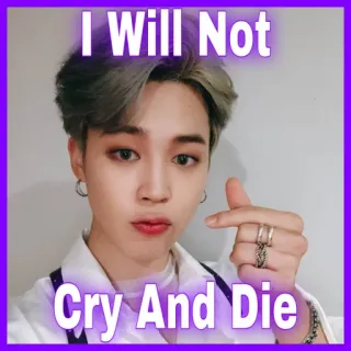 😭 Jimin I Will Not Cry And Die Jimin, K-pop, BTS, Musique, Idole, Coréen, Fan art, Je ne pleurerai pas et ne mourrai pas telegram sticker