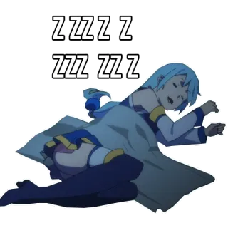 😴 Aqua Konosuba ZZZ ZZZ ZZZ ZZZ Z Anime, Tidur, Lucu, Konosuba, Aqua, Kartun, zzz telegram sticker