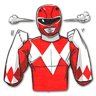 😤 Red Ranger Power Rangers red, ranger, superhero, helmet, cartoon, tv show telegram sticker
