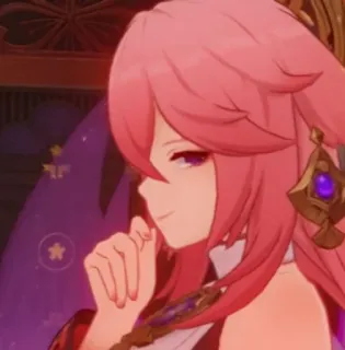 😏 Yae Miko Genshin Impact anime, video game, character, genshin impact, yae miko telegram sticker