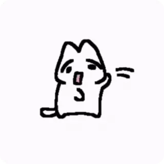 😌 cat, drawing, cute, animal, cartoon telegram sticker
