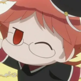 🥺 Anime, Chibi, Personage, Cartoon, Schattig, Bril whatsapp sticker
