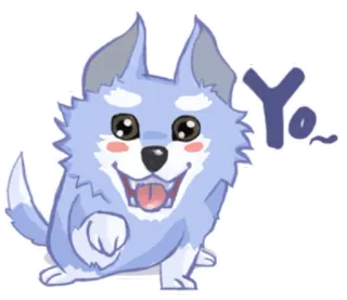 👊 Yo волк, мультфильм, животное, привет, милый, дружелюбный telegram sticker