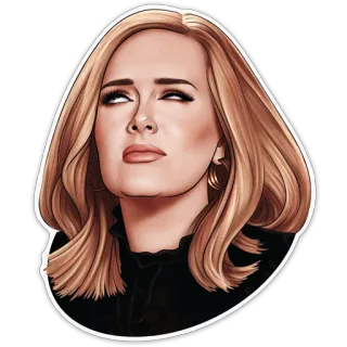 🙄 Adele Адель, певица, закатывает глаза, портрет, женщина, блондинка, знаменитость telegram sticker