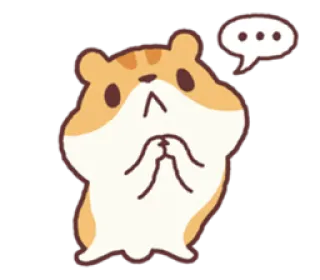 😞 仓鼠, 可爱, 动物, 迷人, 思考, 卡通 telegram sticker