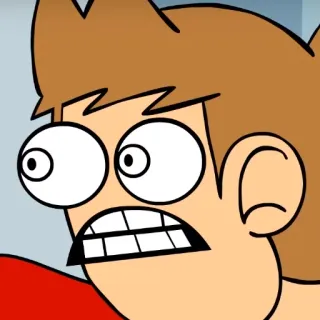 😨 Tom Eddsworld การ์ตูน, อนิเมชั่น, ตกใจ, เบิกตากว้าง, ตลก whatsapp sticker