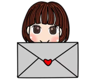 💌 desenho animado, anime, kawaii, envelope, coração, amor, mensagem telegram sticker