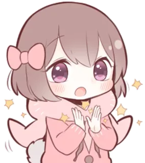 👏 аниме, милый, девочка, каваи, блеск, чиби telegram sticker