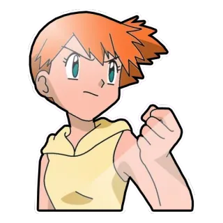 😡 Misty Pokemon Misty, Pokémon, Anime, Cartone animato, Ragazza, Allenatrice, Videogioco telegram sticker