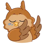 🤨 gufo, cartone animato, carino, animale, uccello telegram sticker