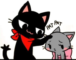😏 PAT PAT gato, fofo, acariciando, adesivo, desenho animado, animais telegram sticker
