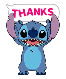 🙏 Stitch THANKS Cartone animato, Stitch, Disney, Grazie, Carino telegram sticker