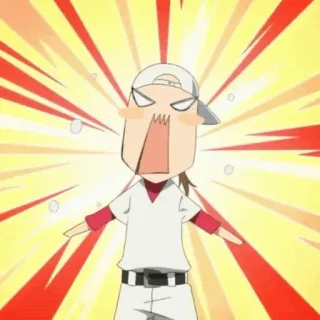 😶 anime, baseball, angry, exaggerated expression, shouting telegram sticker
