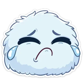 😢 难过, 哭泣, 毛茸茸, 可爱, 表情符号 telegram sticker