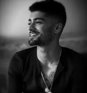 😂 Zayn Malik celebrity, singer, portrait, man, smile, necklace, tattoo telegram sticker