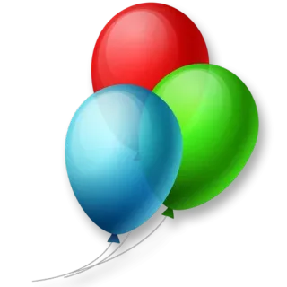 🎈 ballon, rouge, vert, bleu, fête, célébration whatsapp sticker