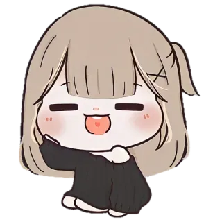🐼 kartun, anime, gadis, jari tengah, kasar, menyinggung, stiker, lucu telegram sticker