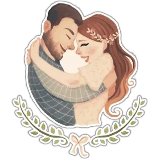 ❤️ couple, amour, câlin, mariage, romance, illustration telegram sticker