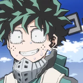 🥦 Izuku Midoriya My Hero Academia anime, my hero academia, izuku midoriya, deku, funny face, worried telegram sticker