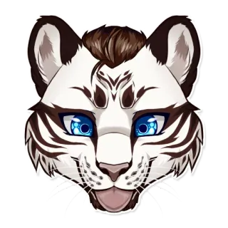 😺 tigre, animal, chat, félin, portrait, autocollant, illustration, mammifère telegram sticker