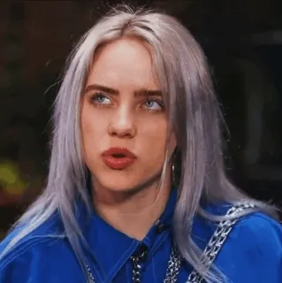 🕸 Billie Eilish ミュージシャン, 歌手, セレブ, ポップ, 青髪 telegram sticker