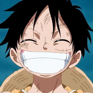 😁 Monkey D. Luffy One Piece anime, kartun, Luffy, One Piece, topi jerami, tersenyum telegram sticker