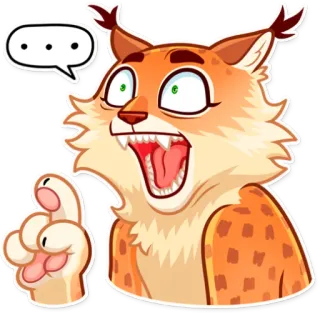 😦 lynx, sticker, animal, cat, cartoon whatsapp sticker