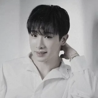 🌘 Wonho K-pop, Певец, Мужчина, Монохром, Человек telegram sticker