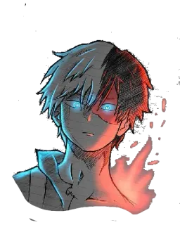 🔥 Shoto Todoroki My Hero Academia Аниме, Манга, Шото Тодороки, Моя геройская академия, Фанатское творчество, Супергерой, Аниме персонаж telegram sticker