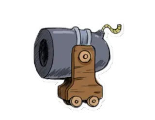 😙 canhão, desenho animado, arma, arte, ilustração telegram sticker