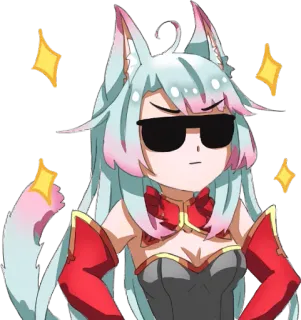😎 애니메이션, 만화, 스티커, 선글라스, 멋진, 캐릭터 telegram sticker