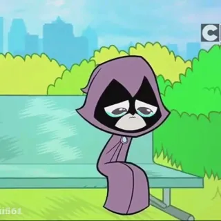 😢 Raven Teen Titans Go! Cartone animato, Triste, Adolescente, Titano telegram sticker