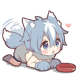 😕 kawaii, chibi, fofo, anime, mangá, cachorro, filhote telegram sticker