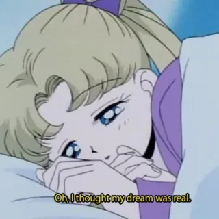 🥛 Oh, I thought my dream was real. Anime, Sedih, Mimpi, Gadis, Kartun whatsapp sticker