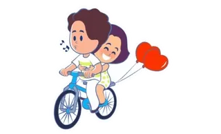 ❤️ pareja, bicicleta, amor, globos, dibujos animados telegram sticker