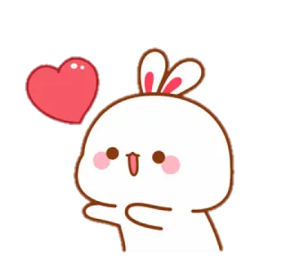 🐰 토끼, 귀여운, 하트, 사랑, 카와이, 동물, 스티커 telegram sticker