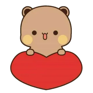 🐻 beruang, kartun, imut, hati, cinta, stiker telegram sticker